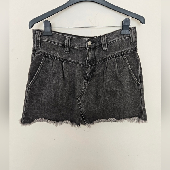 We The Free black pleated distressed denim jean skirt | size 29 - Picture 1 of 5